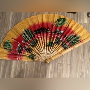 Oriental Large Vintage Fan Preowned, Offers Welcome